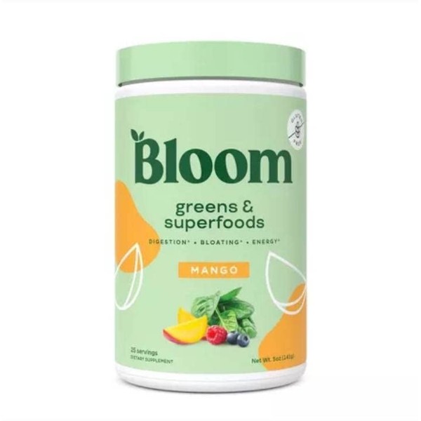 Bloom Jugo Verde en Polvo Sabor Mango 141 gramos 25 Servicios