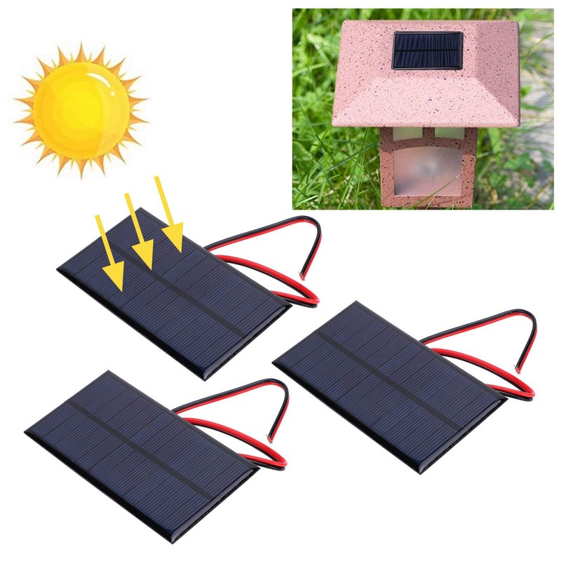 3Pcs Mini Solar Panel DC 6V Polysilicon Solar Epoxy Cell