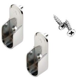 End Support for Oval Closet Rod - 5mm pins - Chrome