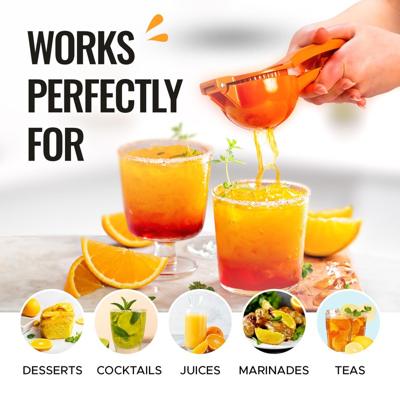 Zulay Kitchen Premium Metal Orange Squeezer – Heavy-Duty Manual Citrus