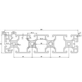40160 Aluminum Extrusion T Slot 1000mm Long Black 1 Pack, Extruded Aluminum Profile 40 Series European Standard Anodized Linear Rail for 3D Printer Parts and CNC DIY 40 x 160 39.37" 1Pcs (Kwweeoo)