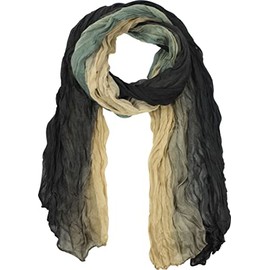 fashionchimp Women's scarf with fashionable colour pattern design in crash look, multi-colour, fine fabric quality, all-season scarf, Black-Olive