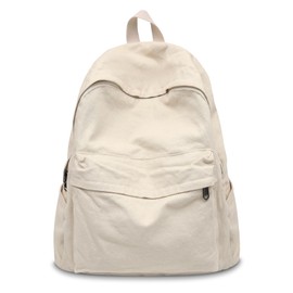 Boziee Canvas Rucksack Damen Daypacks Cityrucksack Rucksäcke Rucksackhandtaschen Schulrucksack für Damen Mädchen Teenager Schule Travel Arbeit Alltage Unisex (Beige)