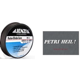 1 spool of binding silk, 90 m, yellow/chartreuse, red, green or black by Jenzi+ free Petri Heil! sticker (black)