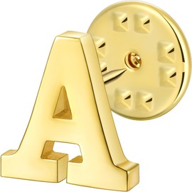 Initial Lapel Pin for Men Women, Brooch Pins for Men Suits, Metal Button Pins in 18K Gold and Silver Tone.
