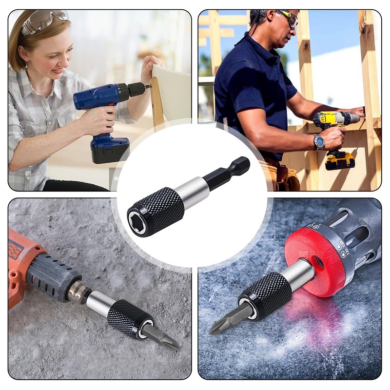 3 Pcs Drill Bit Holder Hex Shank 60mm Magnetic Bits