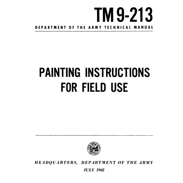 141 Page 1962 TM 9-213 PAINTING INSTRUCTIONS FOR FIELD USE