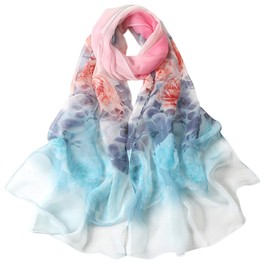 FAIRYGATE Silk Scarf for Women UK Lovely Soft Long Sheer Ladies Scarfs Chiffon Neck Head Scarves Soft Fabric A4320