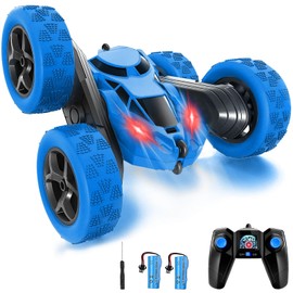DxxD Remote Control Cars, 4WD 2.4 Ghz RC Stunt Car Toys for 3 4 5 6 7 8 Year Old Boys Kids Girls Birthday Presents, Double Sided 360° Rolling Rotating Rotation, LED Light, Indoor Outdoor Kids RC Toy