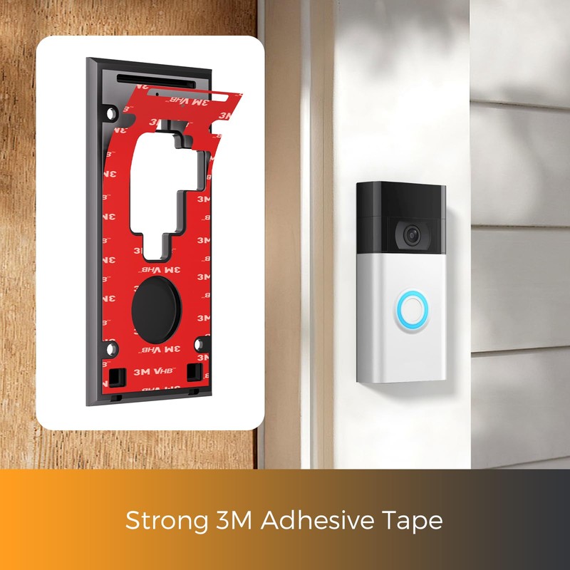 No-Drill Adhesive Doorbell Mount for Ring Battery Doorbell (2020 Release)