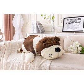 Rniuc Plush Dog Big Doll Cute Cartoon Soft Dog Big Pillow Long Throw Sleeping Pillow Doll Toy Pillow Plush Puppy Brown 23.6in/60cm