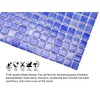 Tenedos Blue Recycled Glass Mosaic Tile Square 7/8 Inch Pattern