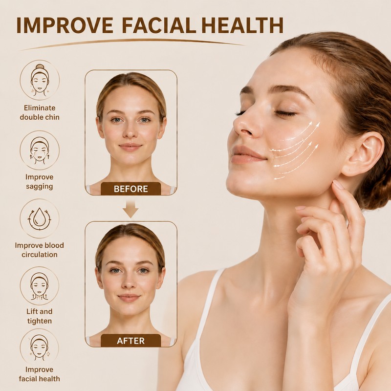 V-Face Brush for Facial Lifting Cleansing & Massage – Natural