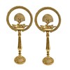 Satvik 2 Pc Set of Brass 12 Inch Peacock Diya