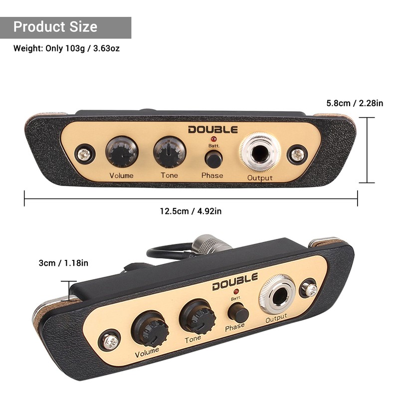 DOUBLE CJ01L Cajon Box Drum Preamp Pickup Musical Instrument Pickup