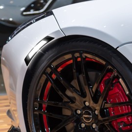 6 Pieces Car Reflective Trim Carbon Fiber Side Marker Stickers Automotive Exterior Accessories Door Reflector Guard for Car SUV Pickup Truck Wheel Well Arch or Side Bumper Fenders (Black and White)