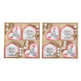 24Pcs Wood Heart Pendant Love Romantic Style Light Weight Multi Purpose Heart Wood Slices for Party Wedding Home