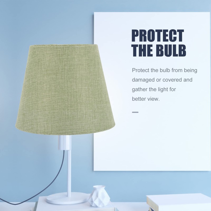 Totority Green Bedside Lamps Lampshade Taper Fabric Lampshade Simple Style