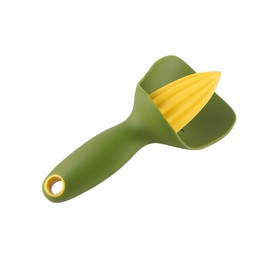 Ieron Lemon Squeezer with Splash Guard and Core Catcher Manual Fruit Press Ergonomic Mini Juicer Hand Press for Household Kitchen Appliances Green Lemon Press