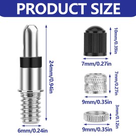 GXGM Pack of 32 Bicycle Valves Flash Valve Replacement Set, Valve Bicycle, Bicycle Valve Cap, Valve Insert with Seal, Valve Caps, Accessories Replacement Parts, City Bike, Trekking Bike, Bicycle Valve