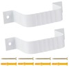 Gutter Downspout Straps - 2x3, White (2 Pack) With Brackets