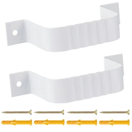Gutter Downspout Straps - 2x3, White (2 Pack) With Brackets