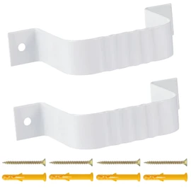 Gutter Downspout Straps - 2x3, White (2 Pack) With Brackets