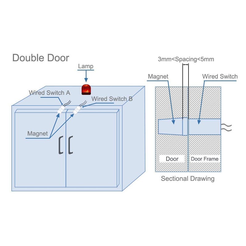VISSQH 10 Pair RC-33 NC Recessed Wired Security Window Door