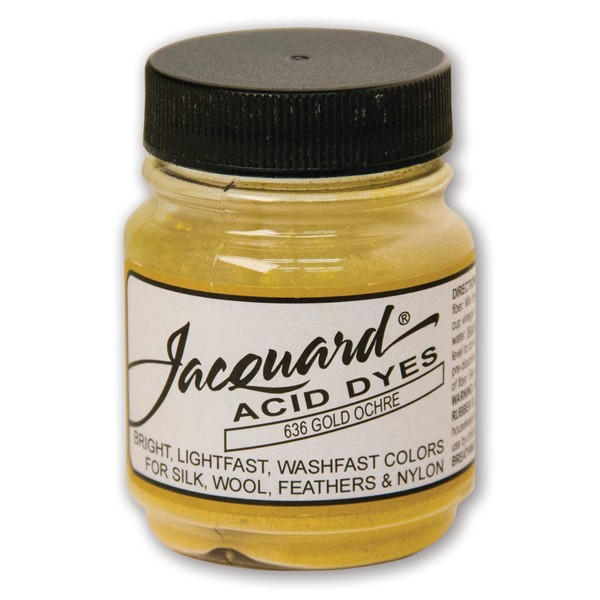 Jacquard Acid Dye - Gold Ochre - 1/2 Oz Net Wt - Acid Dye for Wool - Silk - Feathers - and Nylons - Brilliant Colorfast and Highly Concentrated