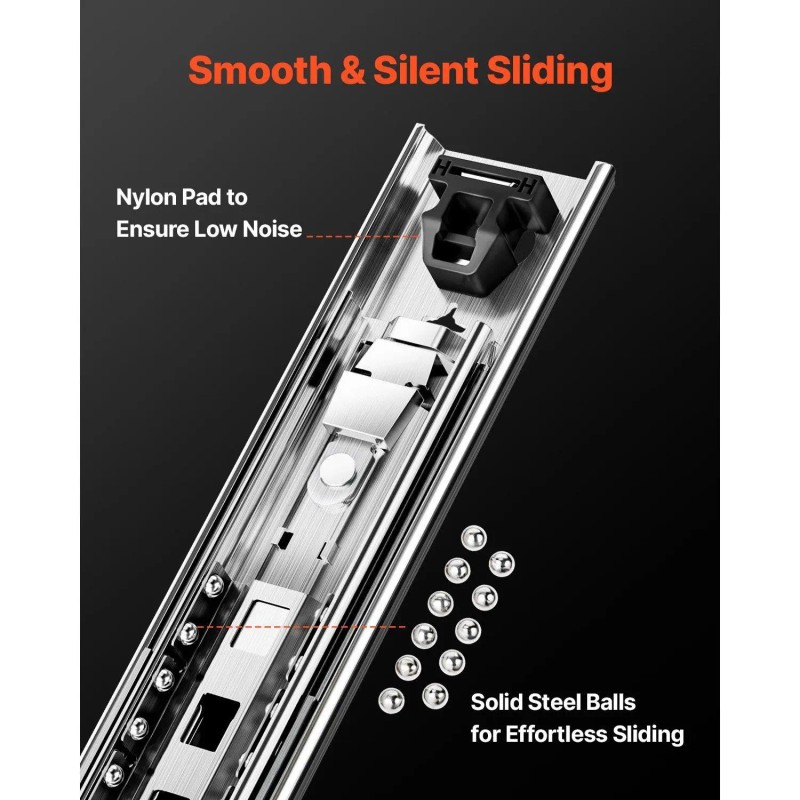 Heavy Duty 38inch Drawer Slides 1 Pair Locking Ball Bearing