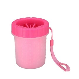 2-in-1 Dog Paw Washer Cup: Portable Pet Paw Cleaning Solution for Large and Medium Dogs, with Removable Brush and Soft Inner Bristles" (Pink, Small)