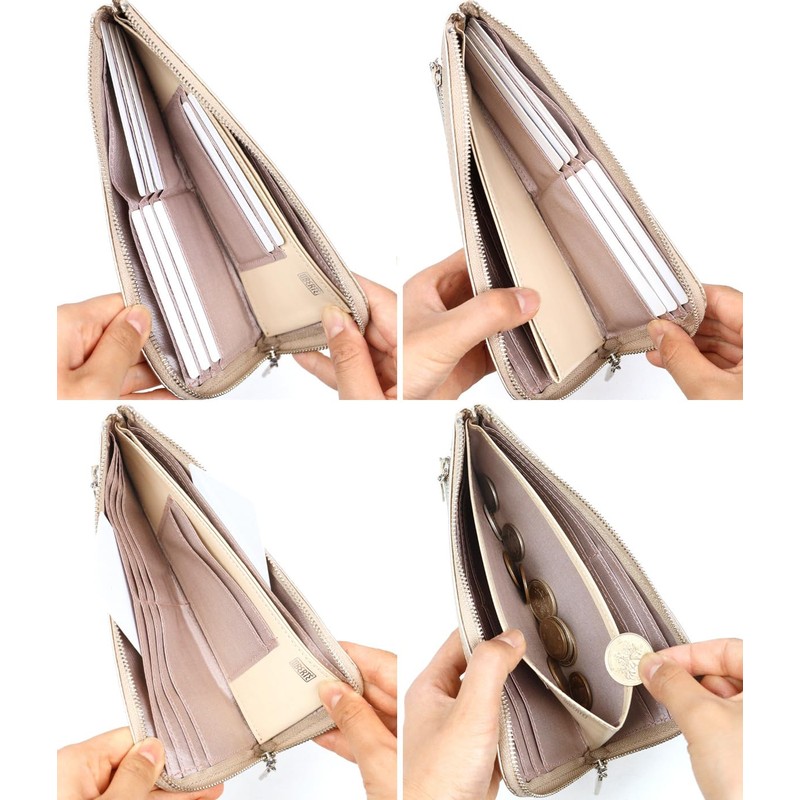 Liberte 0350800 Slim L-Shaped Zipper Long Wallet, gold (23)