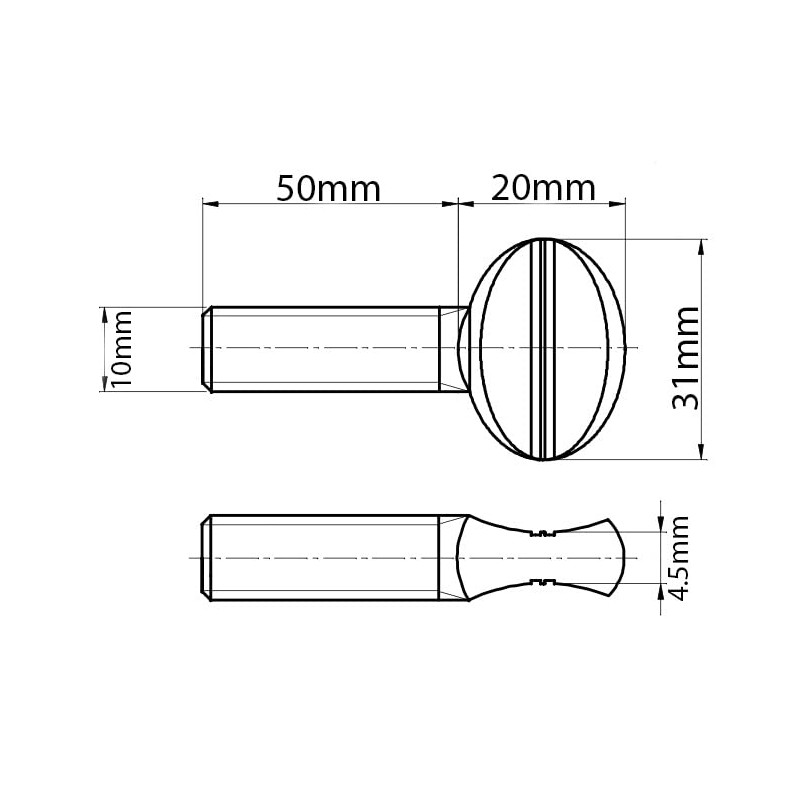 M10 (10mm x 50mm) Thumb Screws Wing Bolts Carbon Steel