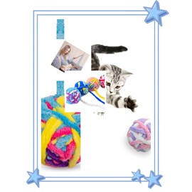 Colorful Cat Ball Toys with Built - in Bell and String, Furry Rattle Balls for Indoor Cat Training, Interactive Chasing Play 8 Pcs.