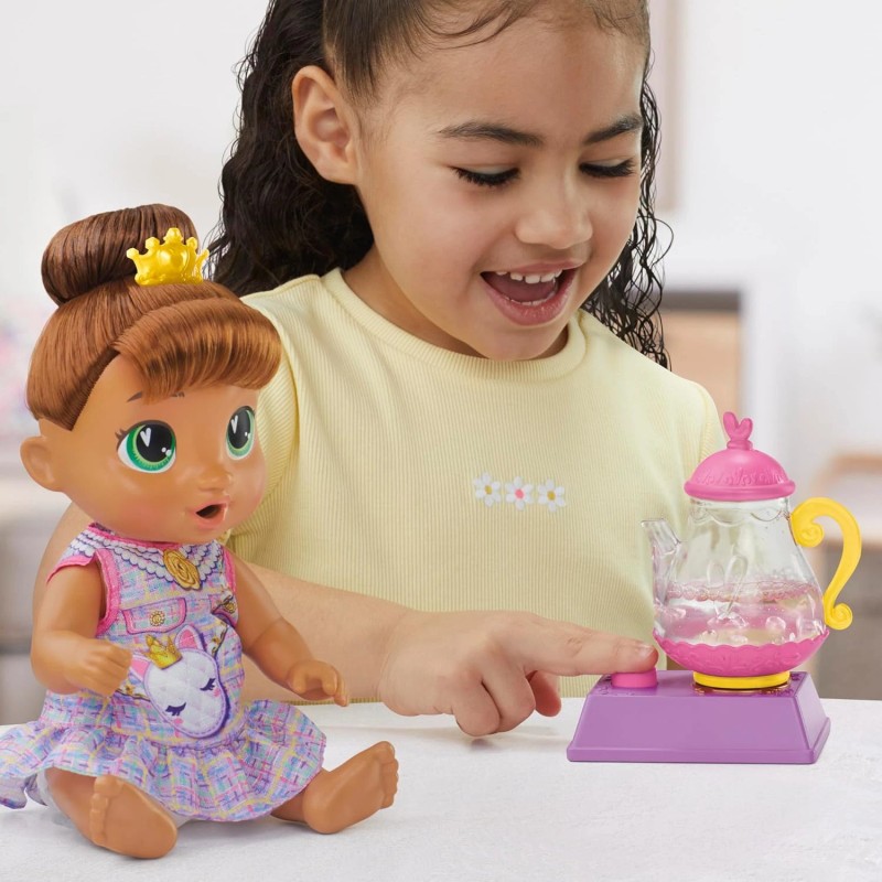 Baby Alive Bubbly Tea Party Sophia Sparkle Doll Brown Hair