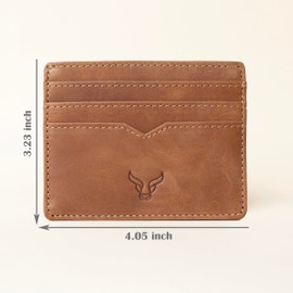 Real Leather RFID Protected Wallets for Men – Slim Bifold Wallet, Minimalistic Cardholder or All-in-one Combo Gift Box (Cardholder, Tan)