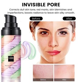 One Step Color Corrector Face Primer, Skin Perfecting Primer Isolation Cream, Makeup Primer Skin Tone Correcting and Brightening Primer, Oil Control Moisturizing, Vegan Friendly Make Up Primer