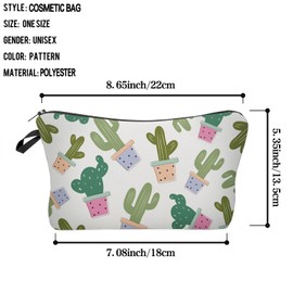 Livel lhood Cactus Cosmetic Bag for Women Cute Makeup Bag for Purse Travel Toiletry Storage Zipper Pouch for Girls Women Families Friends Sisters Gifts Makeup Bag for Her