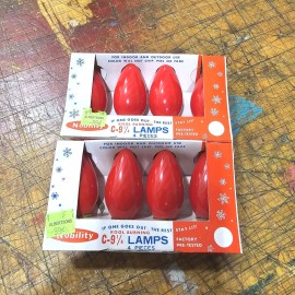 Nobility SET OF 8 C 9 1/4 Nobility VINTAGE Red Twinkle Christmas Lamps Lights Bulbs