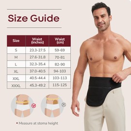 DERAYMI Stoma Belt, Stealth Belt for Ostomy Bags for Men and Women, Colostomy Bag, Stoma Accessories, Adjustable Ostomy Belt, Black, Suitable for Sports, Swimming and Outdoor Activities (S)
