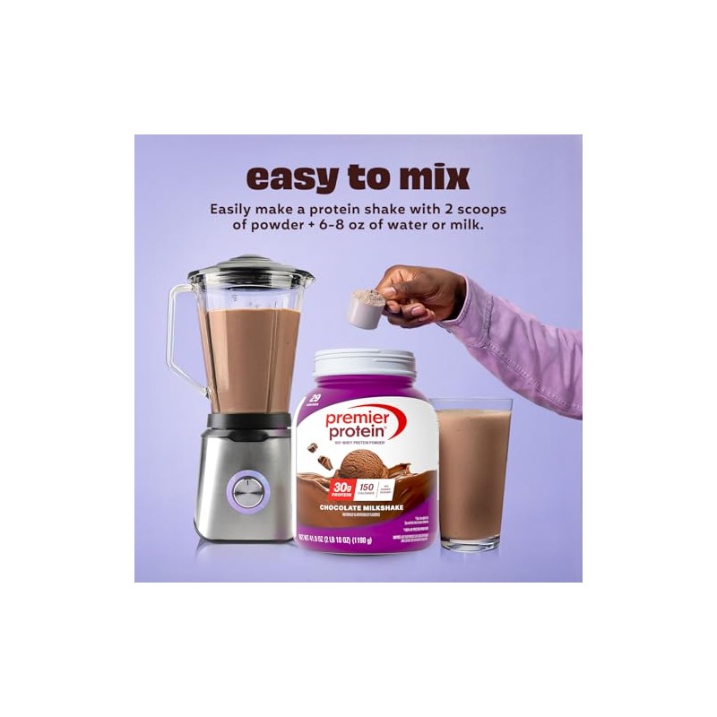 Premier Protein Powder, Chocolate Milkshake, 30g Protein, 1g Sugar, No