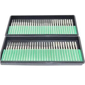 Aiskaer Premium Diamond Drill Bit Cylindrical Burr Kit - 60 Pcs, Jewelry, Beach, Sea Glass, Shells, Gemstones, Lapidary - 1mm, 2mm, 3mm