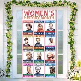 Buxiuer Women’s History Month Door Decorations March International Women’s Day Door Cover Famous Women Quotes Pink School Classroom Office Door Banner