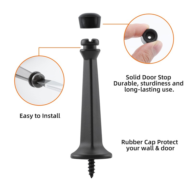 HOME MASTER HARDWARE 12-Pack Heavy Duty Solid Rigid Door Stop
