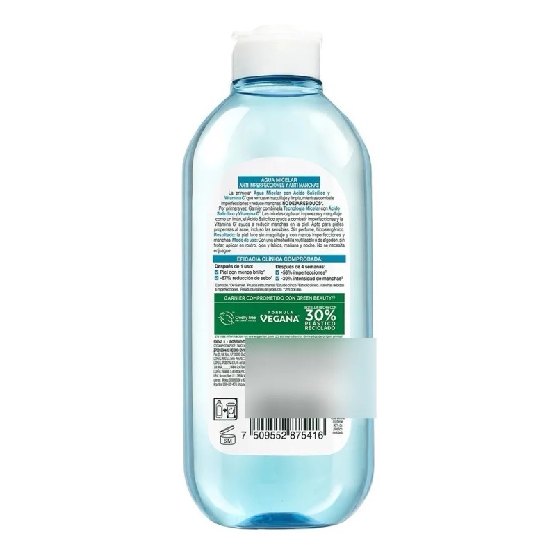 Agua Micelar Garnier Anti Acné Desmaquillante Express 400ml