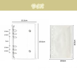 Seal Notebook, A6 Size, Clear Binder with 20 Refills, Transparent, Mini Binder, Card Pocket, DIY Use, Waterproof