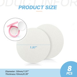 8PCS Women Air Cushion Core Makeup Blender Sponge Replacement - Round Powder Puff for BB CC Cream Foundation, Fits All Skin Types (White)