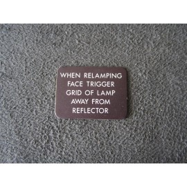 Grimes Aircraft Instruction Plate Placard Decal, P/N 31-2401-1, New Surplus