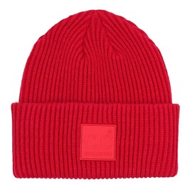 C.C Unisex Winter Thick Knit Plain Cuff Skull Cap Beanie Hat, Red