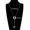 Tidefire Long Sweater Necklace Crystal Sweater Chain (Zircon Silver)